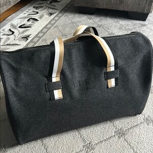 Boss Black Duffel Bag with Elegant Leather Handles